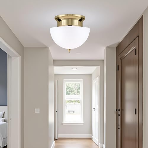 Image of Aspen Creative 28008-15-2, Clip-on Dome Shade for A-Type Bulb Indoor Location Light Fixtures /White Finish, 7 5 /8 inch Diameter x 4 inch Height, 2 Pack