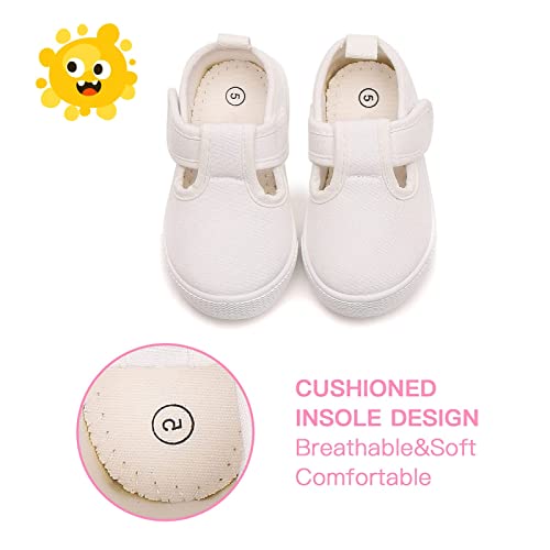 Gengasun Toddler Girls Boys T-Strap Canvas Sneakers For Little Kids Classical Comfortable Mary Jane Cotton Flats thumb #3