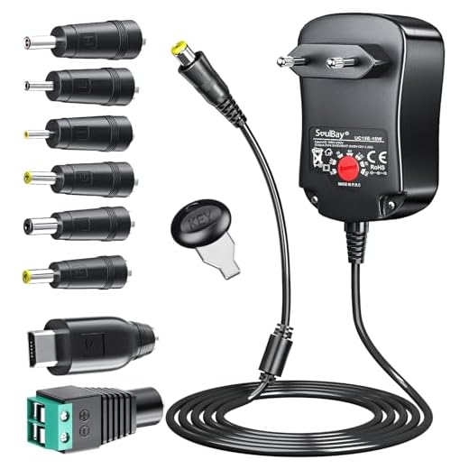 SoulBay 3V 4.5V 5V 6V 7.5V 9V 12V 1250mA Universal AC/DC Adapter Schalt geregelte Stromversorgung mit 8 auswählbaren Adapter Steckern für 3-12V Haushaltselektronik, 150cm Ladekabel