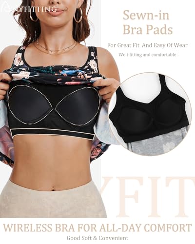 Image of ANYFITTING Built in Bra Summer Dresses for Women 2025 Casual Short Dress with Pockets Mini Floral Sundresses