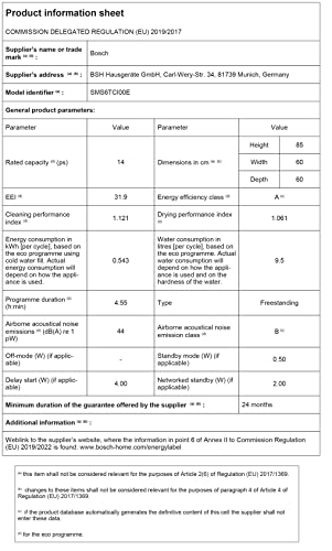 Bosch Serie 6 SMS6TCI00E lavastoviglie Libera installazione 14 coperti A - 12