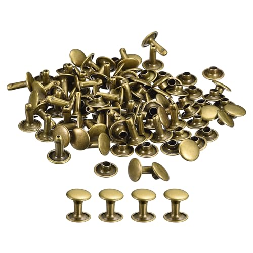 Quarkzman 100 Sets Leder Hohlnieten Bronze