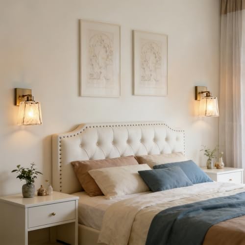 Image of DAYCENT Modern Gold Wall Sconce with Smoky Glass Shade