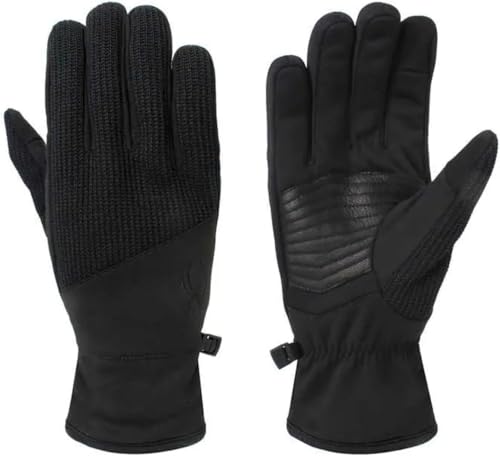 Spyder Core Conduct Gloves Touch Screen Compatible Leather Palm, 2 Pairs