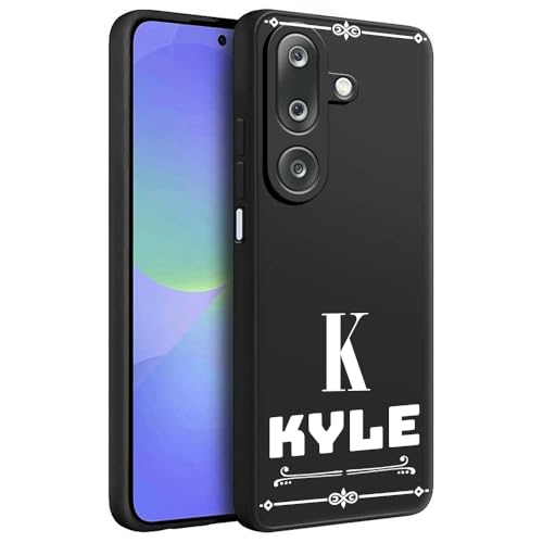 Image of Fashionury Back Cover Case for Samsung Galaxy M36 5G / Samsung Galaxy F36 5G | Matte Soft Silicon Flexible | Camera Bump Protection | Name with Alphabet Design | Get Your Name on Mobile Cover (Black)