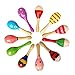 Amosfun 10 Stück Hölzerne Mini Maracas Kinder Rassel Vokalmusik Spielzeug Krachmacher Lernspielzeug Musik Schlaginstrument für Kinder Baby Kinder (Zufälliges Farbmuster)