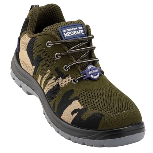 NEOSAFE Falcore A2016 Sports Line Safety Shoes, Lightweight with Steel Toe, (Black, ISI Marked)