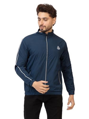 Image of 2nd Sky Semi Winter Wear & Rainy Season Wear Full Sleeve Front Zipper with Pockets Solid Polyester Mens & Boys Windcheater /Jackets