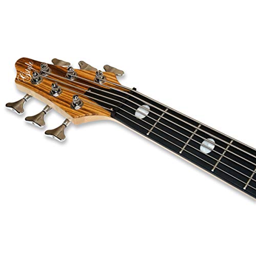 Left-Handed 6 String Electric Bass Guitar Millettia Laurentii+Okoume Body Maple Neck #TOP4