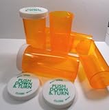 Plastic Prescription Vials/Bottles 25 Pack w/Caps GIANT 30 Dram Size-NEW