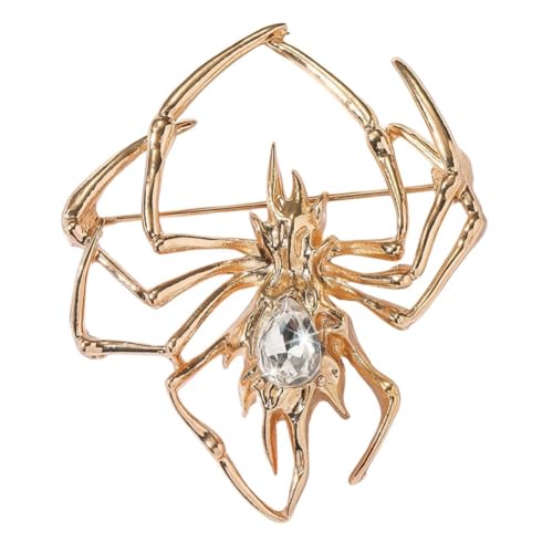Image of Victorian Style Mother of Pearl Body and Micro Pave Spider Brooches Pins Silver Tone Goth Accessories Pins for Backpacks Aesthetic