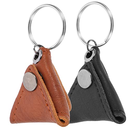 Milisten 2pcs PU Guitar Holder Bag with Ring Portable Guitar Picks Storage Pouch Durable Organizer