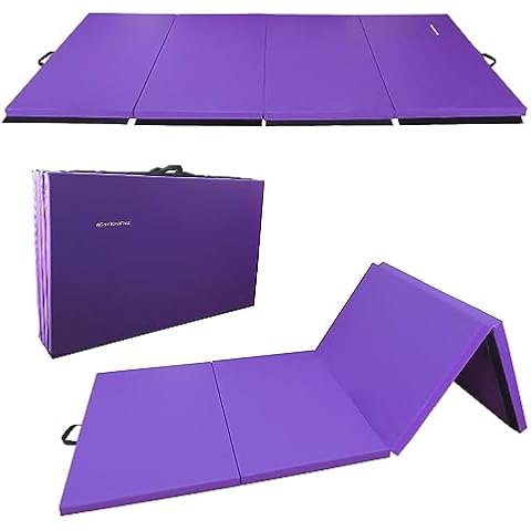 Signature Fitness 4'x8'x2" Gym Mat, Purple Cover