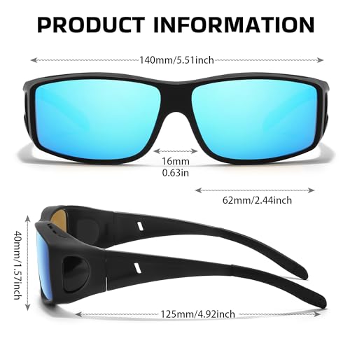 Image of SIPHEW Mirrored Sunglasses Polarized Fit Over Glasses for Men&Women
