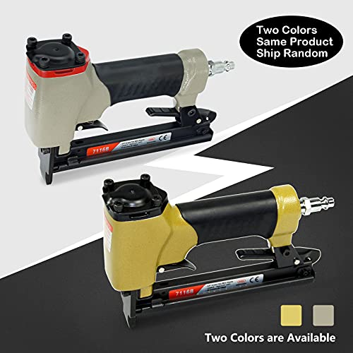 7116B Compact Pneumatic Upholstery Stapler - 22 Gauge 71 Series, 3/8-Inch Crown Air Staple Gun, 1/4-Inch To 5/8-Inch Leg Length, Power Narrow Crown Stapler For Furniture Upholstering #TOP2