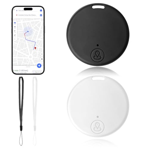 2Pcs Traceur GPS Bluetooth 5.2, Localisateur Intelligent Multi-Objets pour Clés, Portefeuille, Animaux, Valise, Sac, Alarme Sonore, Portée 15m, Batterie Remplaçable, Compatible iOS et Android Via App