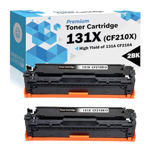 Ultra TonerĀ® Compatible Replacement for HP 131X CF210X HP 131A CF210A Black Toner Cartridge Work with CF211A CF212A CF213A for HP LaserJet Pro 200 Color M251n M251nw MFP M276n MFP M276nw (2 Black) by Ultra Toner - Used condition - CA$19.55