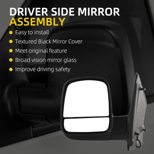 Image of Dasbecan Driver Side Mirror Compatible with 08-17 Express & Savana 6pins