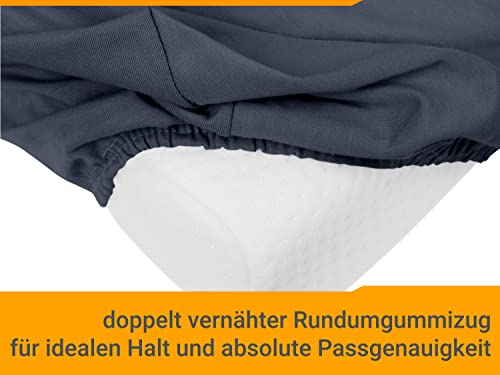 npluseins 2er Pack Spannbezüge für Nackenkissen Gesundheitskissen 959.1234, S, 30-35 x 45-50 cm, anthrazit