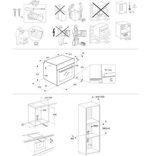 Privileg PBWK3 JH8S BLG Einbau-Backofen mit Hydrolyse und Dampffunktionen/ 71 l/Hydrolyse/CLICK und CLEAN/Multi-Level-Kochen/Pizzafunktion/Freasy Cook