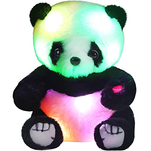 8â€™â€™ Light Up Panda Stuffed Animal, Kawaii Baby Panda Bear Plush with LED Light, Hugging Toy Gift for Girls, Boys, Kids