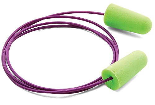 Moldex 6900 Pura-Fit Single-Use Earplugs, Corded, 33NRR, Bright Green, 100 Pairs