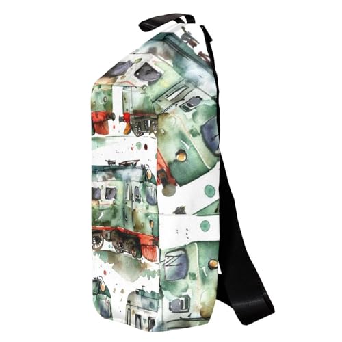 Mochila bandolera compacta de 16x36.5cm con diseño retro multicolor 3
