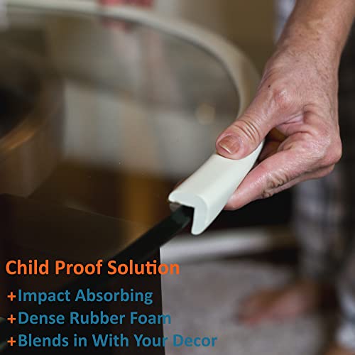Furniture Edge And Corner Guards | 20.4Ft Protective Foam Cushion | 18Ft Bumper 8 Adhesive Childsafe Corners | Baby Child Proofing Set Nontoxic And Safe For Table, Fireplace, Countertop | White #TOP2