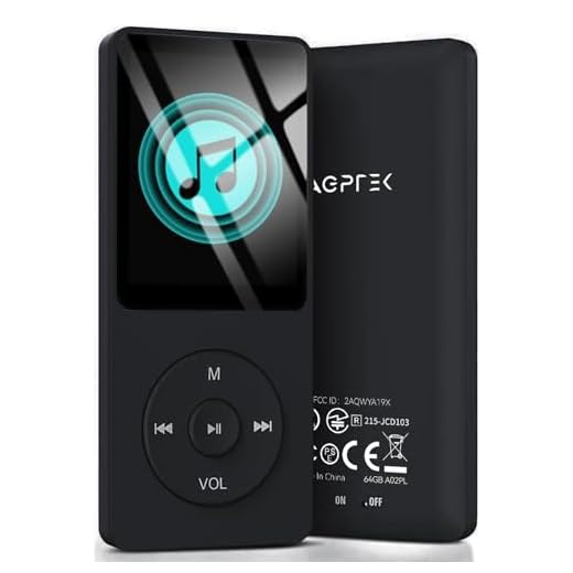 AGPTEK A02PL 64GB MP3 Player, 70 Hours Playback Lossless Sound Music Player, Supports up to 128GB(Black)