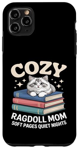 Cozy Book Lover Ragdoll Mom �\�t�g�y�[�W �Â��Ȗ� �X�}�z�P�[�X iPhone 11 Pro Max �p