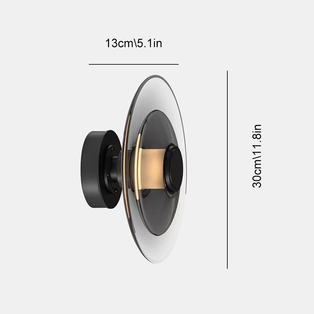 Nordic Modern Wall Lamp, 10W 3000K Szkło LED Kinkiet Do Wnętra, Artystyczna Lampa Dekoracyjna, Okrągła Oprawa Oświetlenia Ścienna Do Salonu, Kamery