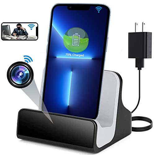 Spy Camera Hidden Camera 1080P for iPhone Charger Hidden Camera Nanny Cam USB Charger Camera Hidden Spy Cam with Motion Detection 1080P Full HD, WiFi, Cell Phone App ( for iPhone Charger)
