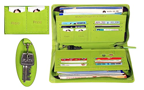 Image of Sukeshcraft Multiple Cheque Book Holder | Original PU Holds Upto 8 Cheque Books (PU -Light Green)