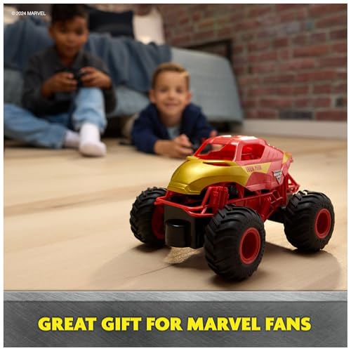 Image of Monster Jam Marvel Iron Man RC Truck, 1:24 Scale | Remote Control Truck Toy, Durable Construction, Authentic Design, Easy to Use Remote, Pretend Play Gifts for Kids Ages 4+