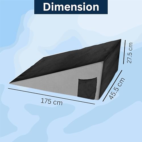 Image of BLISSCLOUD Bed Wedge Pillow with Memory Foam, Orthopedic Back Support Cushion for Acid Reflux, GERD, Snoring, Post Surgery, Pregnancy, Elevated Sleeping, for Pain Relief and Comfort, Black & Grey