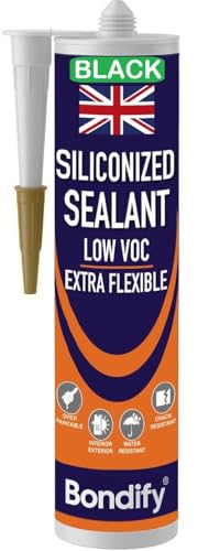 Image of BONDIFY Paintable Black Acrylic Sealant, Black Acrylic Sealant for Exterior, Indoor 500g Solvent Free Sealant for Window Frame, Silicone Acrylic for Filler Crack, Gap