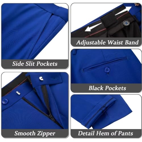 Men's 2 Piece Suit Vest Pants Set for Men Slim Fit Wedding Groomsmen Suit V Neck Casual Suit Waistcoat for Men3