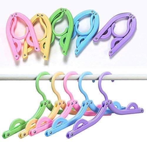 Shinex Clothing Drying Hanger Set - Portable Clothes Hangers with Magic Folding Coat Racks Plastic Hanger for Anti-Slip Groove, Suitable for Home Travel Outdoor Camping Hiking (12)