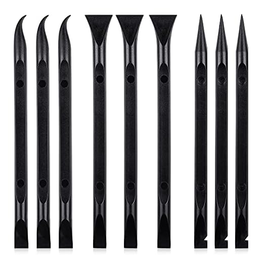 9 Pieces Plastic Scraper Tool Scratch Free Crevice Cleaning Sticker Remover Tool Multipurpose Non Scratch Scrapers for Tight Spaces, Kitchen, Crevices, Auto Detailing, Paint