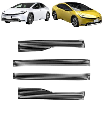 VrayKnol 新型 プリウス 5代目 60系 対応 2023(令和5)年1月後〜サイドステップ ガード ドアシルステップガーニッシュ内/外側スカッフプレート 車のドアシルプロテクター キズ防止 汚れ防止 ステンレス製 内装 カスタムパーツ For PR