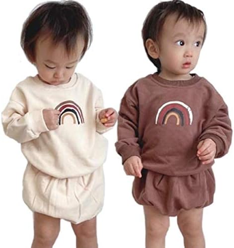 Amazon Co Jp Citron レインボー 虹 トップス ボトムス 長袖 フリース ブルマ 赤ちゃん ベビー服 くすみカラー 子供服 子供 女の子 男の子 長袖 春 夏 秋 冬 出産祝い プレゼント 70cm 80cm 90cm 服 ファッション小物