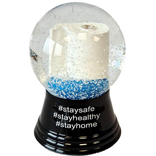 VIENNA SNOWGLOBE Glass Snow Globe - almost like real snow motif: toilet paper - staysafe, stayhealthy, stayhome, 4.5 cm