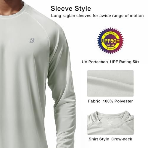 Mens 2 Pack UPF 50+ UV Sun Protection Shirts Outdoor Long Sleeve SPF Rash Guard for Fishing Hiking Swimming Running4