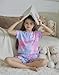 Arshiner Girls Tie Dye Lounge Set 2Piece Fashion Shirt & Shorts PJ Set Little Girls Sleepwear Size 8-10