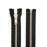 26 pulgadas latón chaqueta cremallera 66 pulgadas negro cremallera para costura artesanía