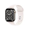 Apple Watch Series 11（GPS ＋ Cellularモデル）- 42mm MF8W4J/A ゴールドチタニウムケースとライトブラッシュスポーツバンド - S/M