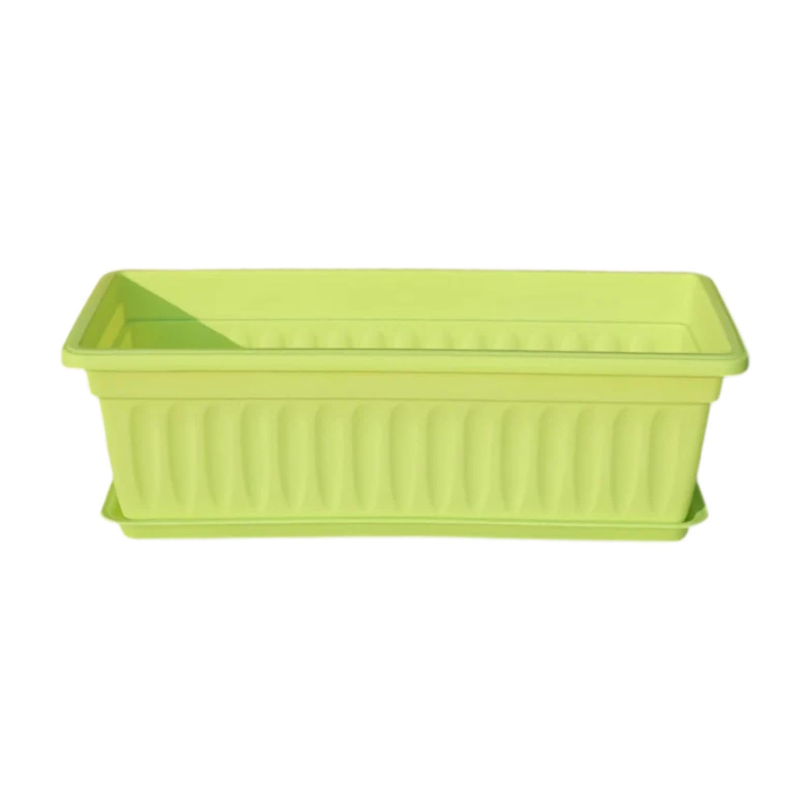 Flower Pot with Drainage Hole and Tray Vegetable Box Lawn Window Box Planter Green-image-20