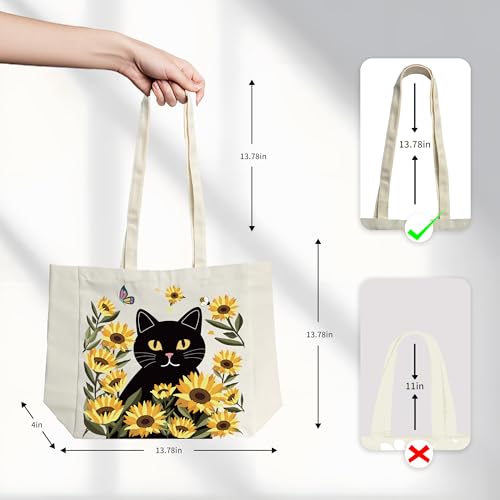 Bolso tote estético de lona SUNWISHA — bolso reutilizable espacioso para hombro, para mujeres, ideal para compras, trabajo, gimnasio y viajes miniatura 2