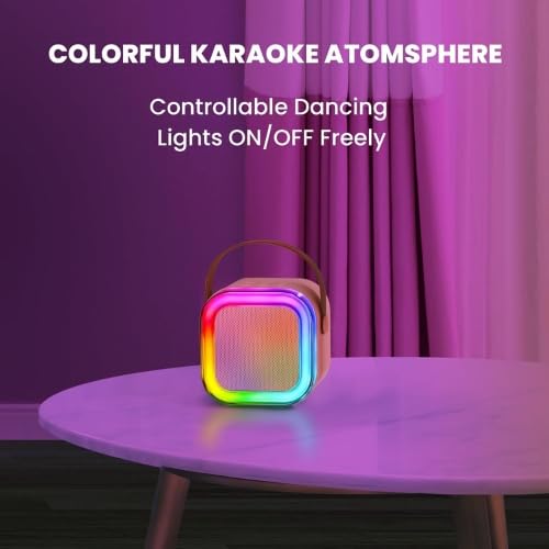 Image of Mini Bluetooth Karaoke Machine - Portable Speaker with Microphone & LED Lights, Kids and Baby Music Singing Toy for Boys & Girls