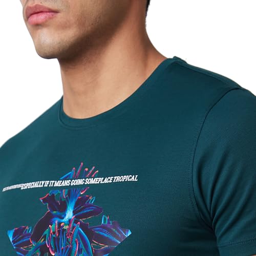 Image of Spykar Men's Slim Fit Round Neck Half Sleeve Solid Casual T-Shirt